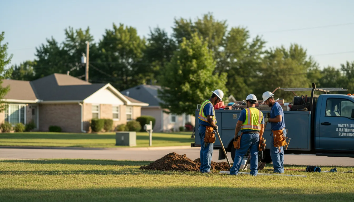 Residential water line and bathroom plumbing service in Majestic, KY